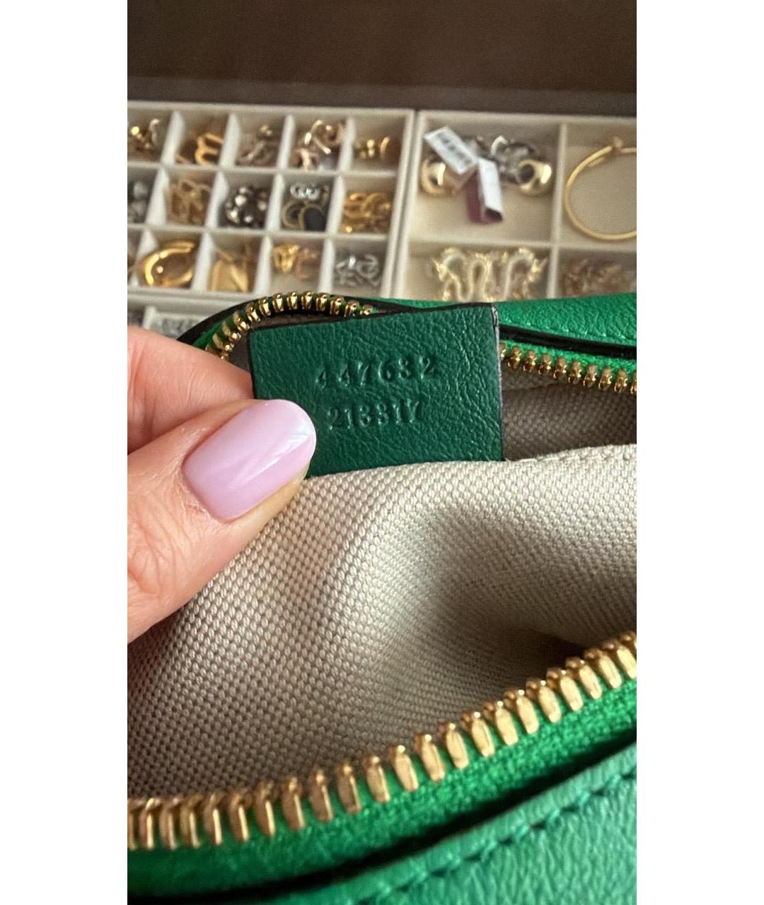 GUCCI Зеленая кожаная сумка через плечо, фото 5