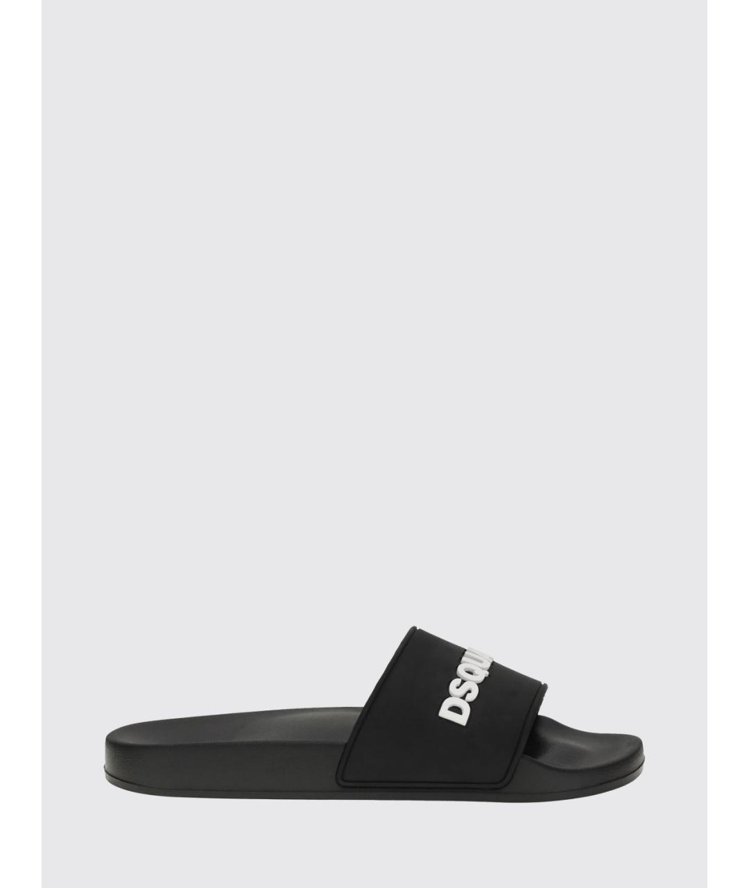 DSQUARED2 Черные синтетические шлепанцы, фото 4