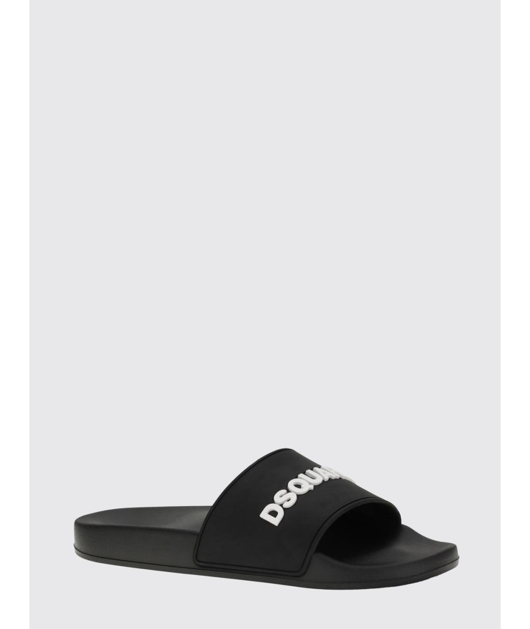DSQUARED2 Черные синтетические шлепанцы, фото 2