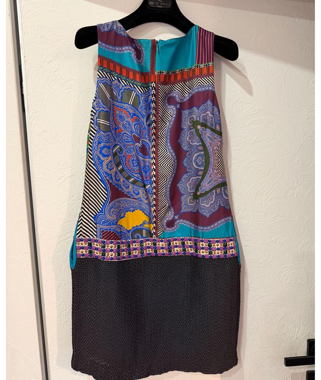 ETRO Бирюзовое шелковое платье, фото 2