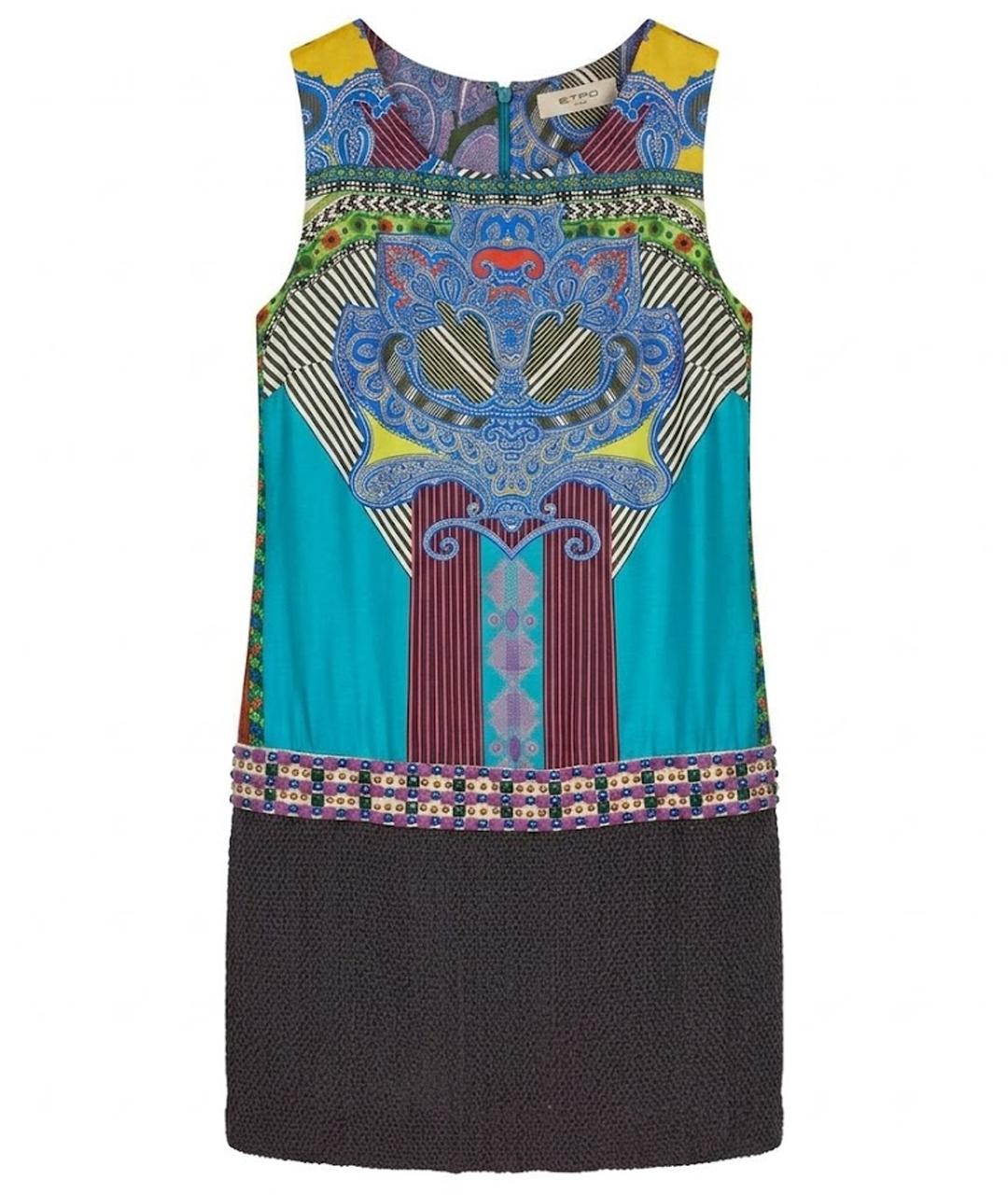 ETRO Бирюзовое шелковое платье, фото 1