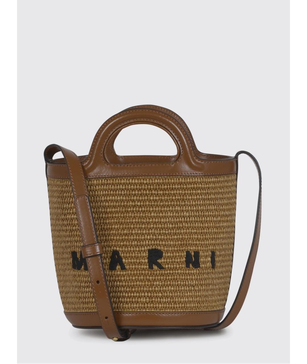 MARNI Бежевая хлопковая сумка через плечо, фото 4