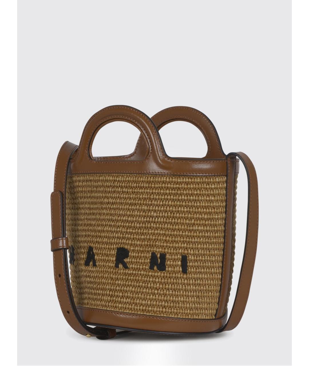 MARNI Бежевая хлопковая сумка через плечо, фото 2