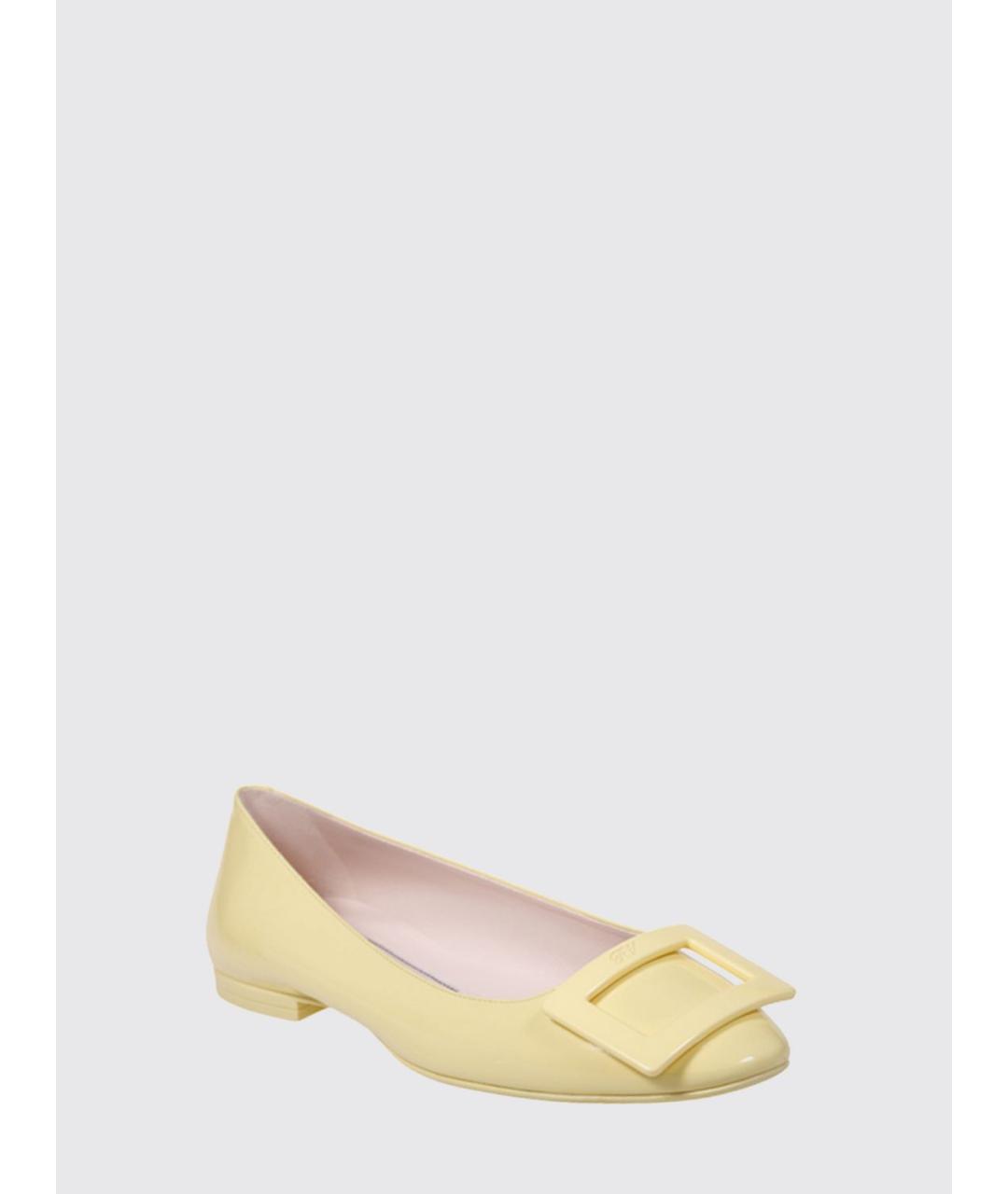 ROGER VIVIER Желтые кожаные балетки, фото 2