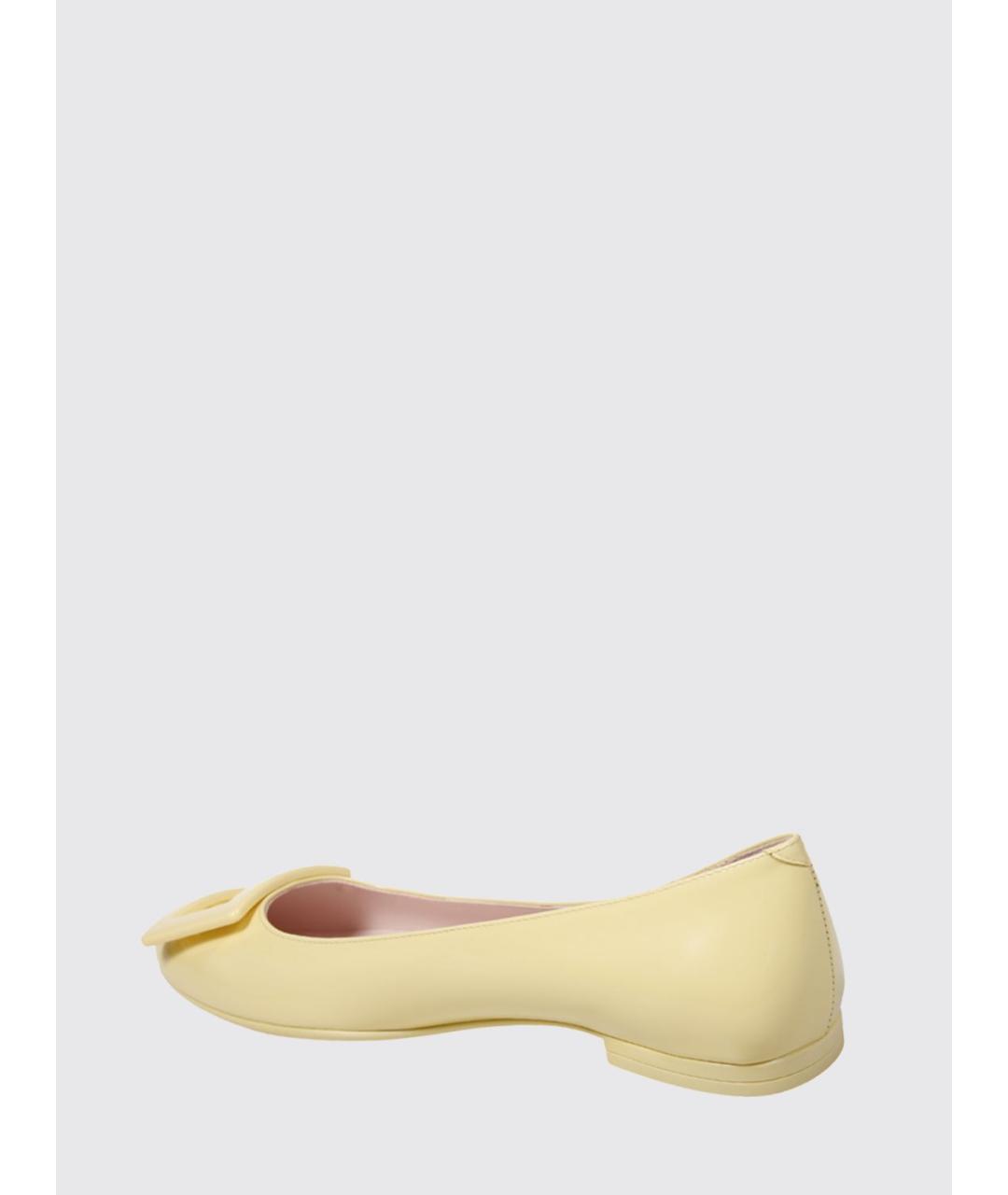 ROGER VIVIER Желтые кожаные балетки, фото 3