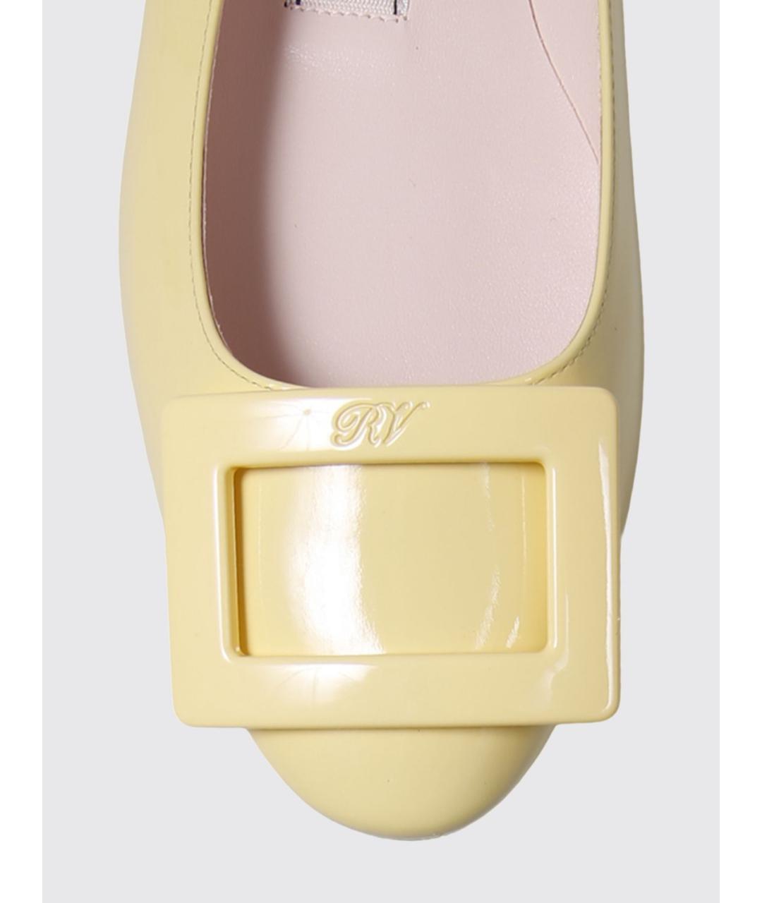 ROGER VIVIER Желтые кожаные балетки, фото 4