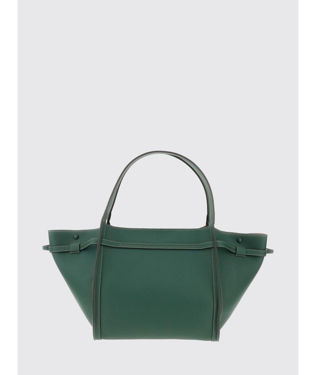 TOD'S Зеленая кожаная сумка тоут, фото 2