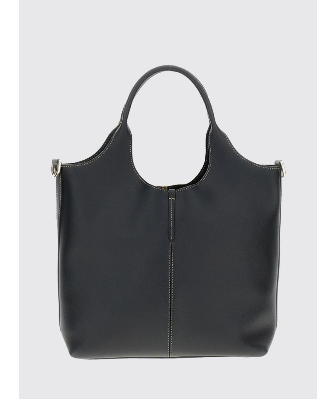 TOD'S Черная кожаная сумка тоут, фото 2