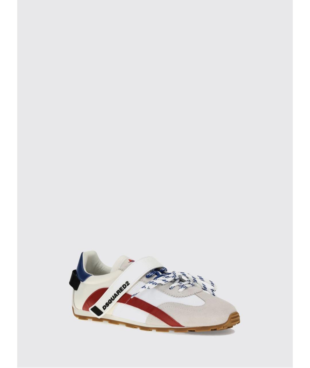 DSQUARED2 Белые кожаные низкие кроссовки / кеды, фото 2