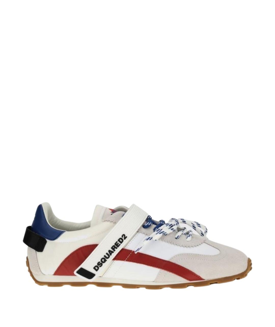DSQUARED2 Белые кожаные низкие кроссовки / кеды, фото 1