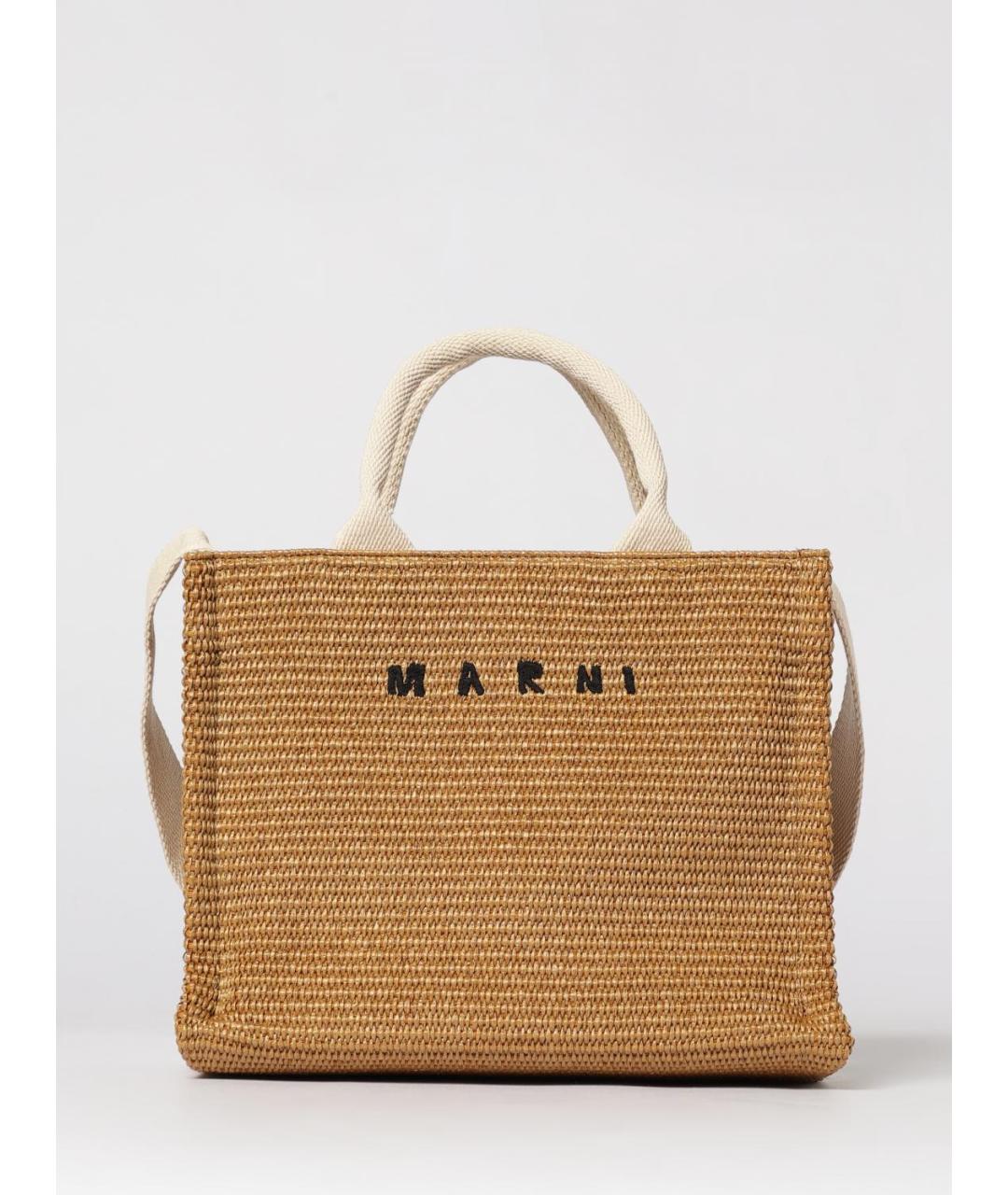 MARNI Бежевая хлопковая сумка тоут, фото 6