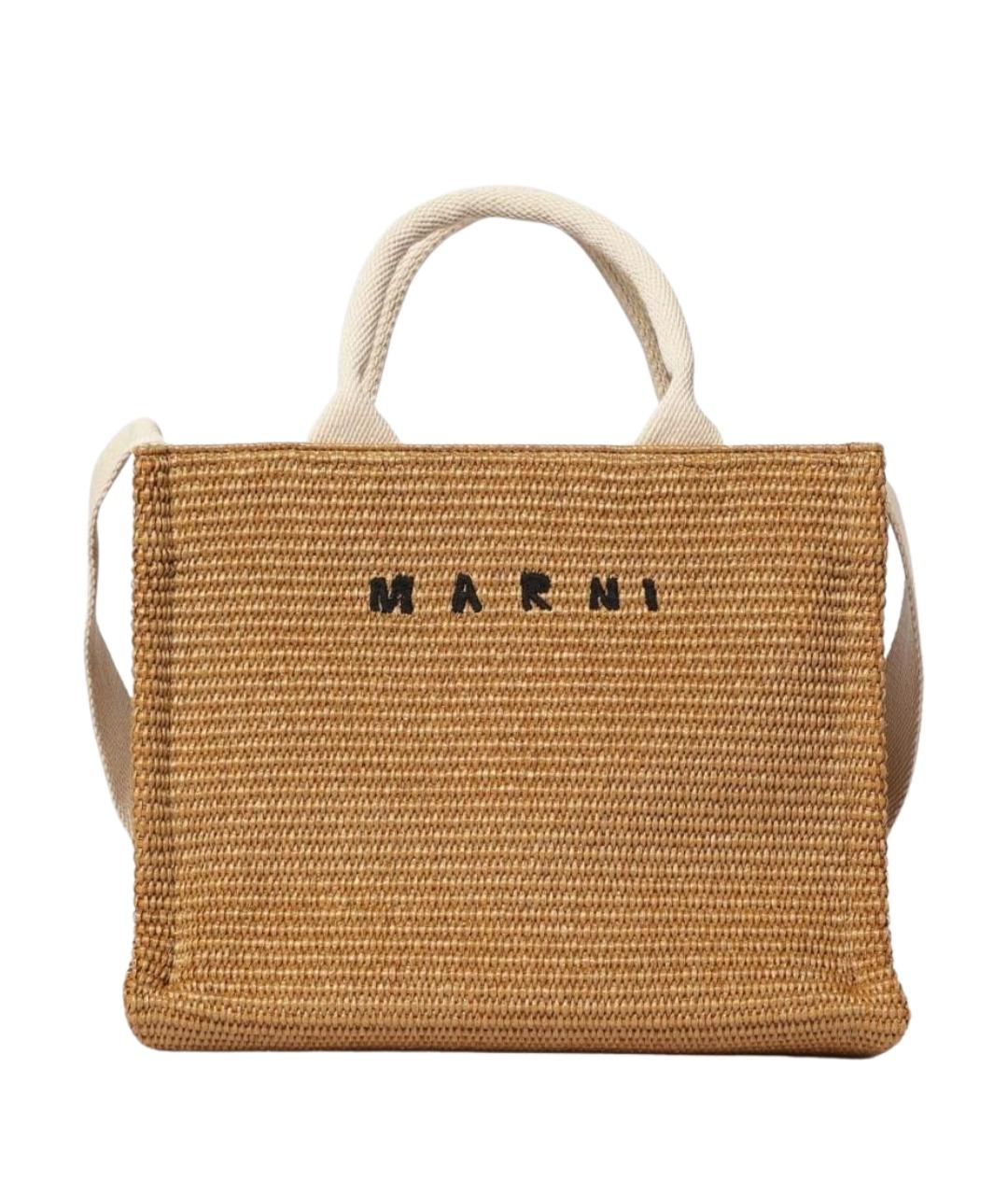MARNI Бежевая хлопковая сумка тоут, фото 1