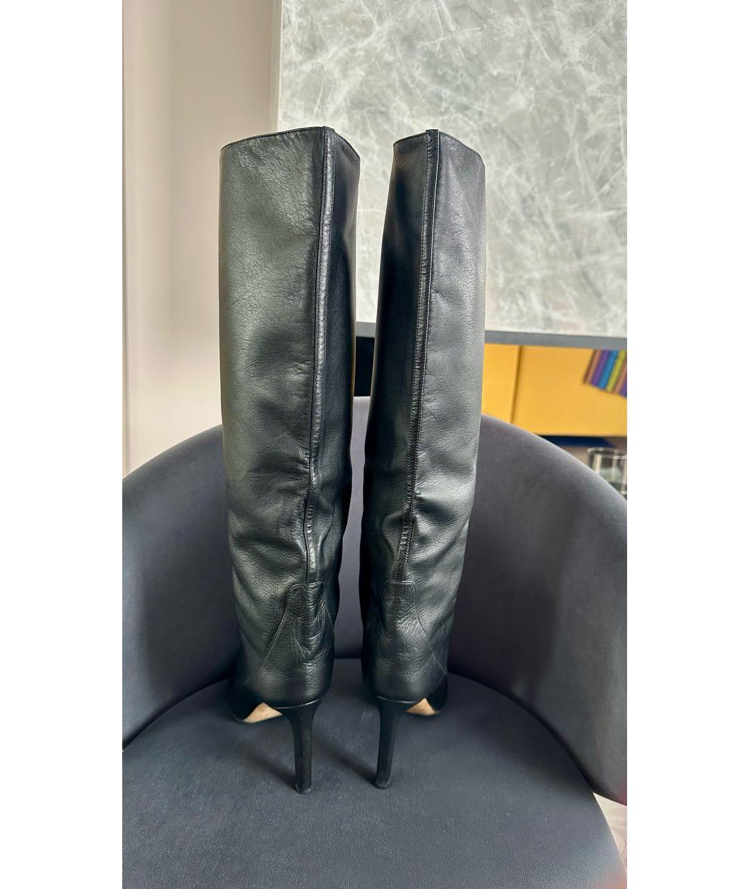 JIMMY CHOO Черные кожаные сапоги, фото 4