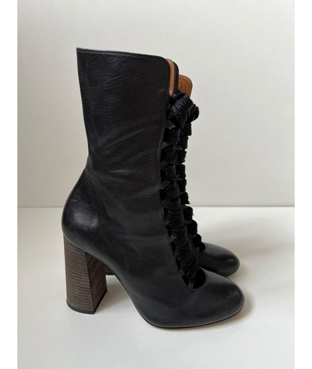 CHLOE Черные кожаные ботильоны, фото 9