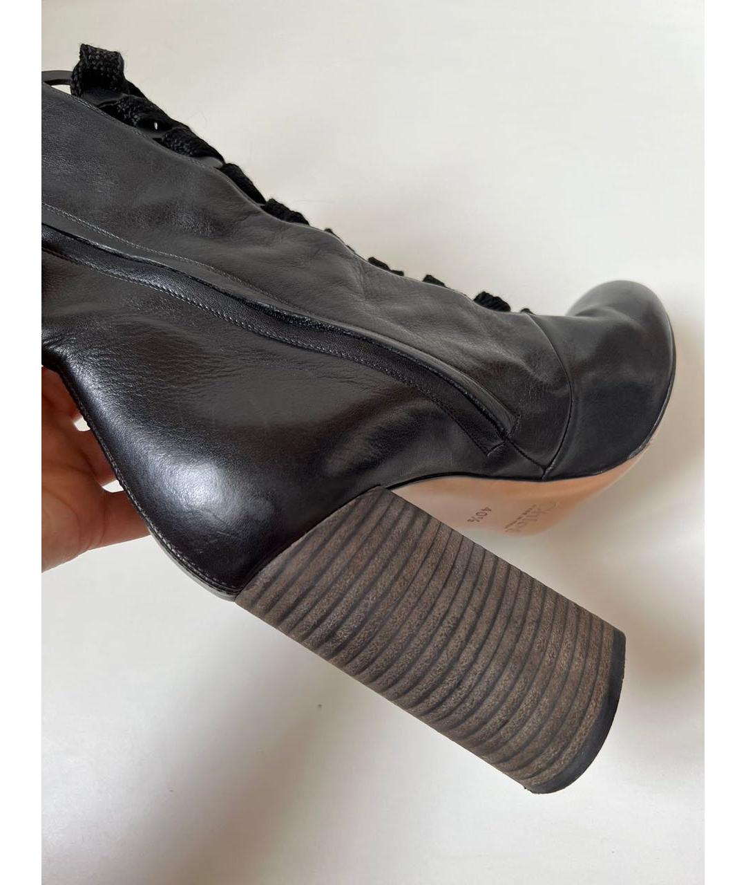 CHLOE Черные кожаные ботильоны, фото 5