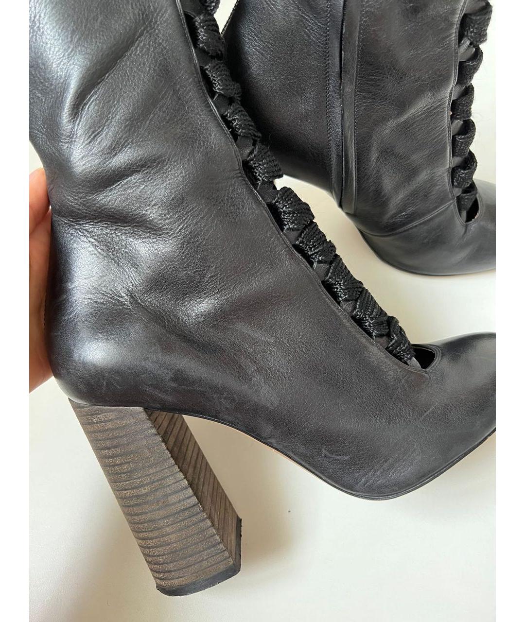 CHLOE Черные кожаные ботильоны, фото 7