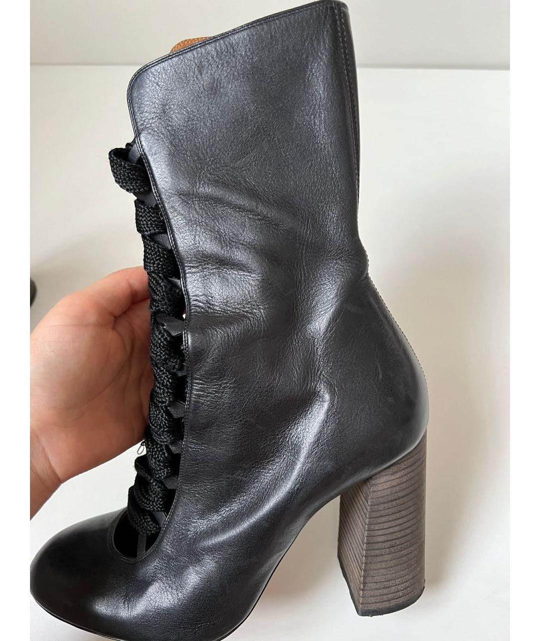CHLOE Черные кожаные ботильоны, фото 6