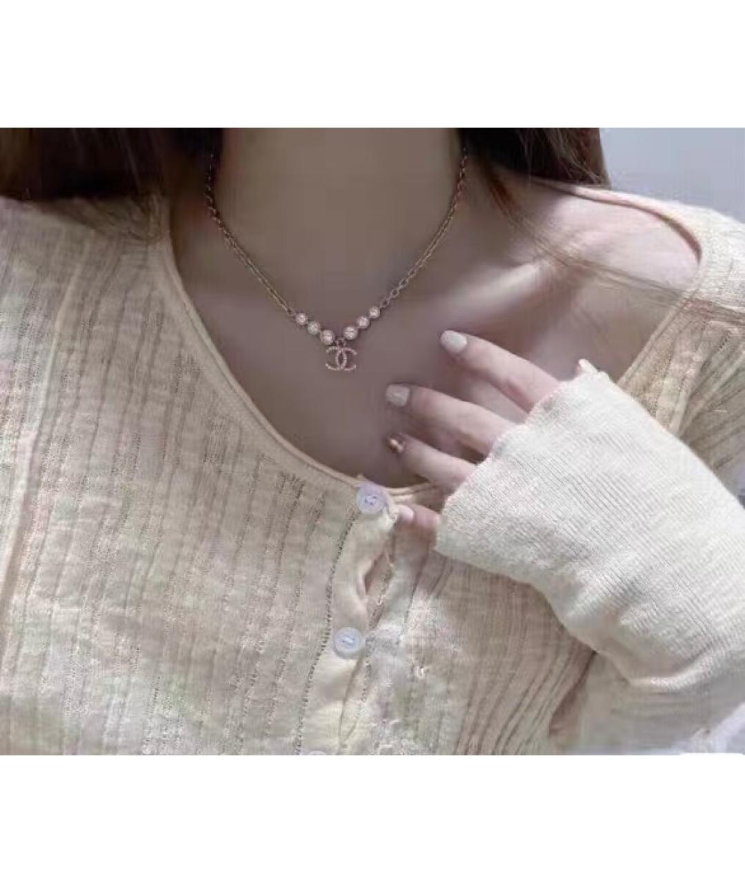 CHANEL Золотое металлическое колье, фото 3