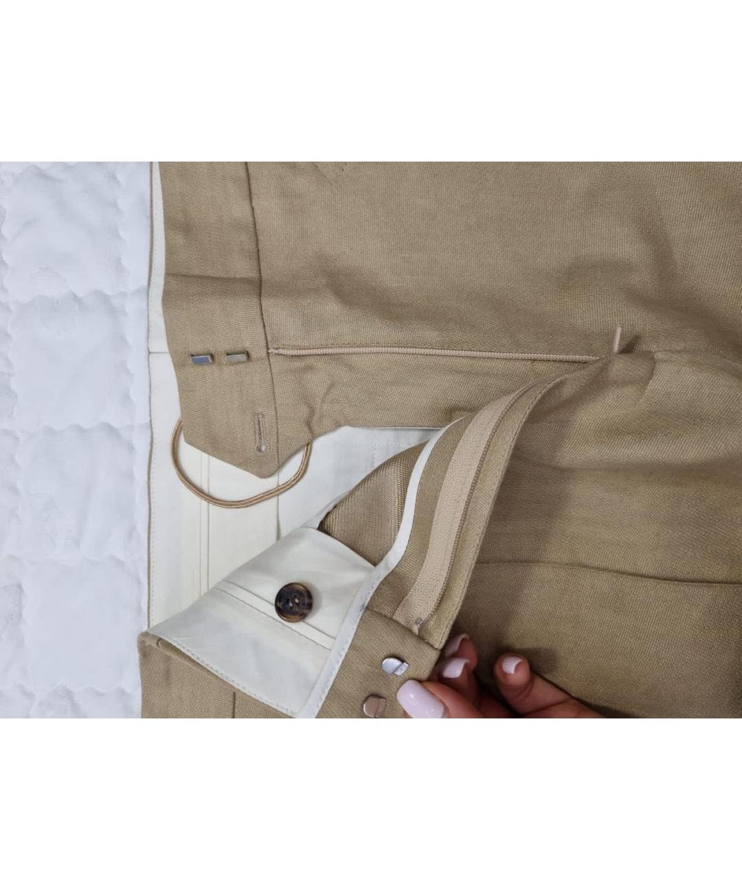 CELINE Бежевые брюки широкие, фото 4