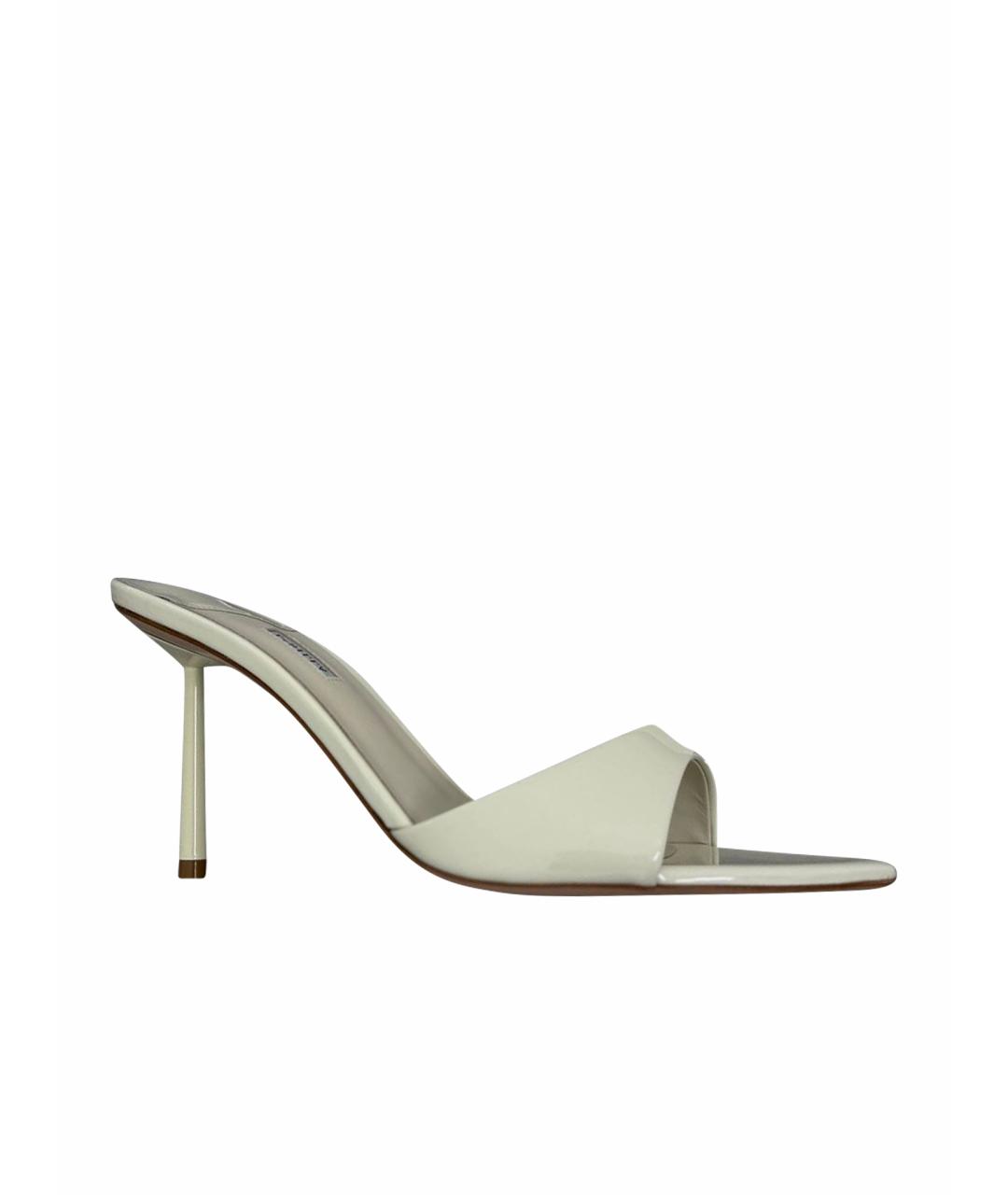 LE SILLA Белые мюли из лакированной кожи, фото 6