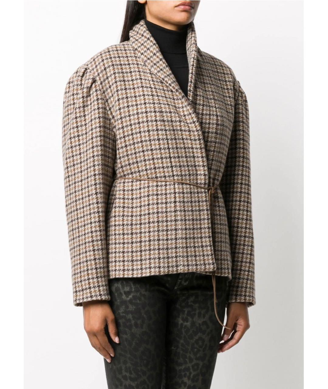 ISABEL MARANT ETOILE Коричневое шерстяное пальто, фото 2