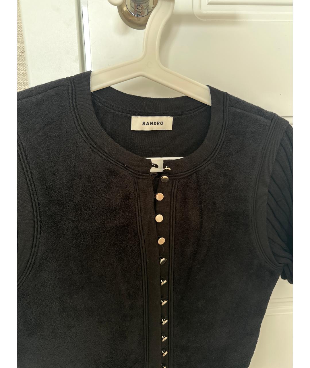 SANDRO Черное вискозное вечернее платье, фото 3