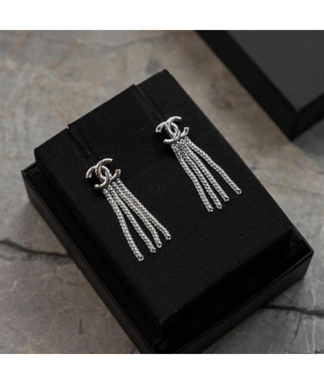 CHANEL Серебряные металлические серьги, фото 2