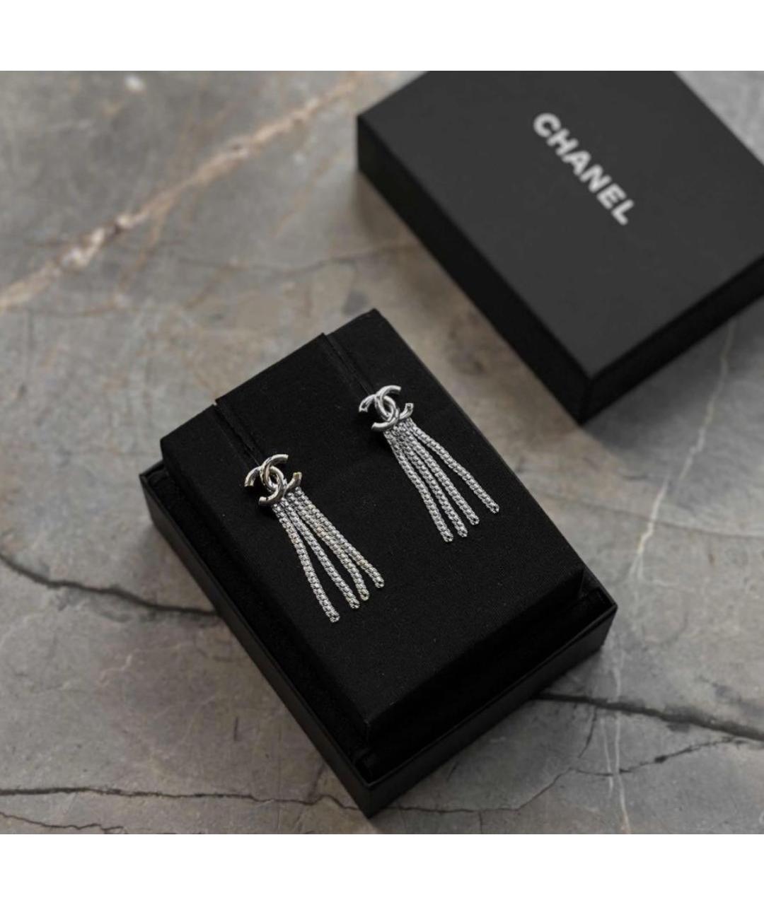 CHANEL Серебряные металлические серьги, фото 3