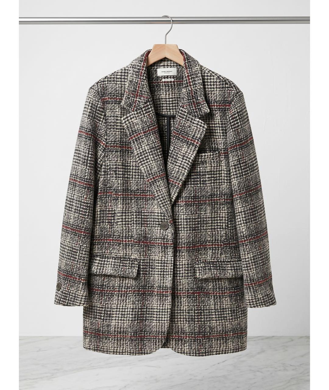 ISABEL MARANT Серое шерстяное пальто, фото 5