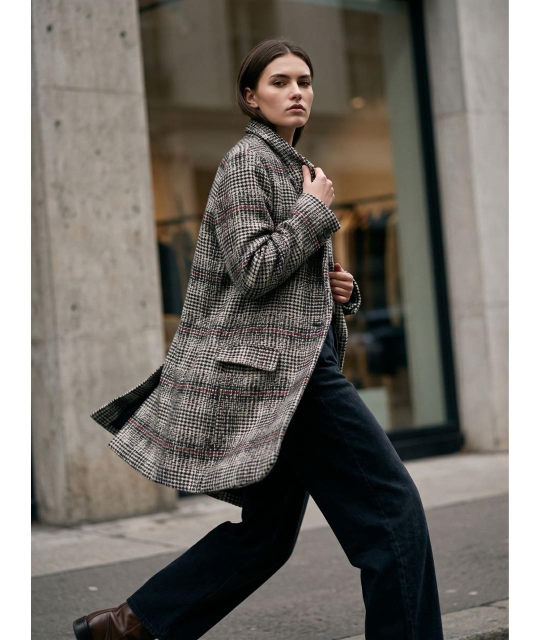 ISABEL MARANT Серое шерстяное пальто, фото 7