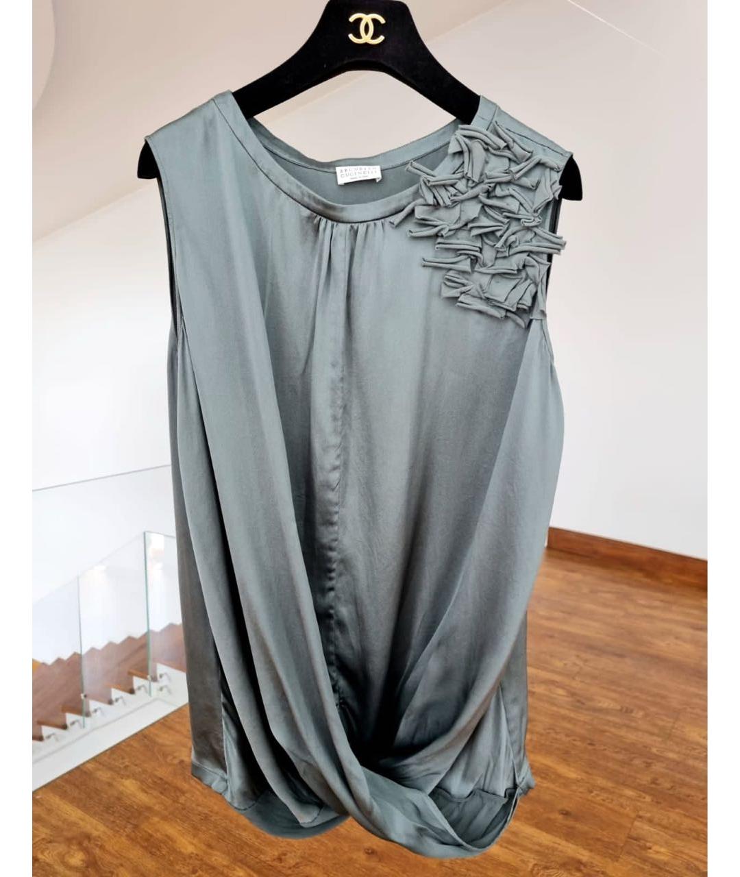 BRUNELLO CUCINELLI Шелковая майка, фото 9