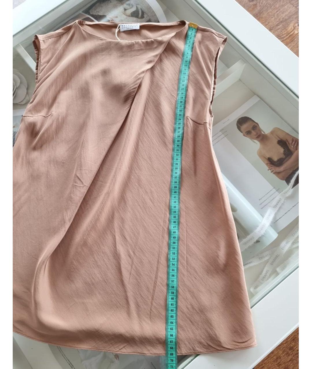 BRUNELLO CUCINELLI Коричневая шелковая блузы, фото 8