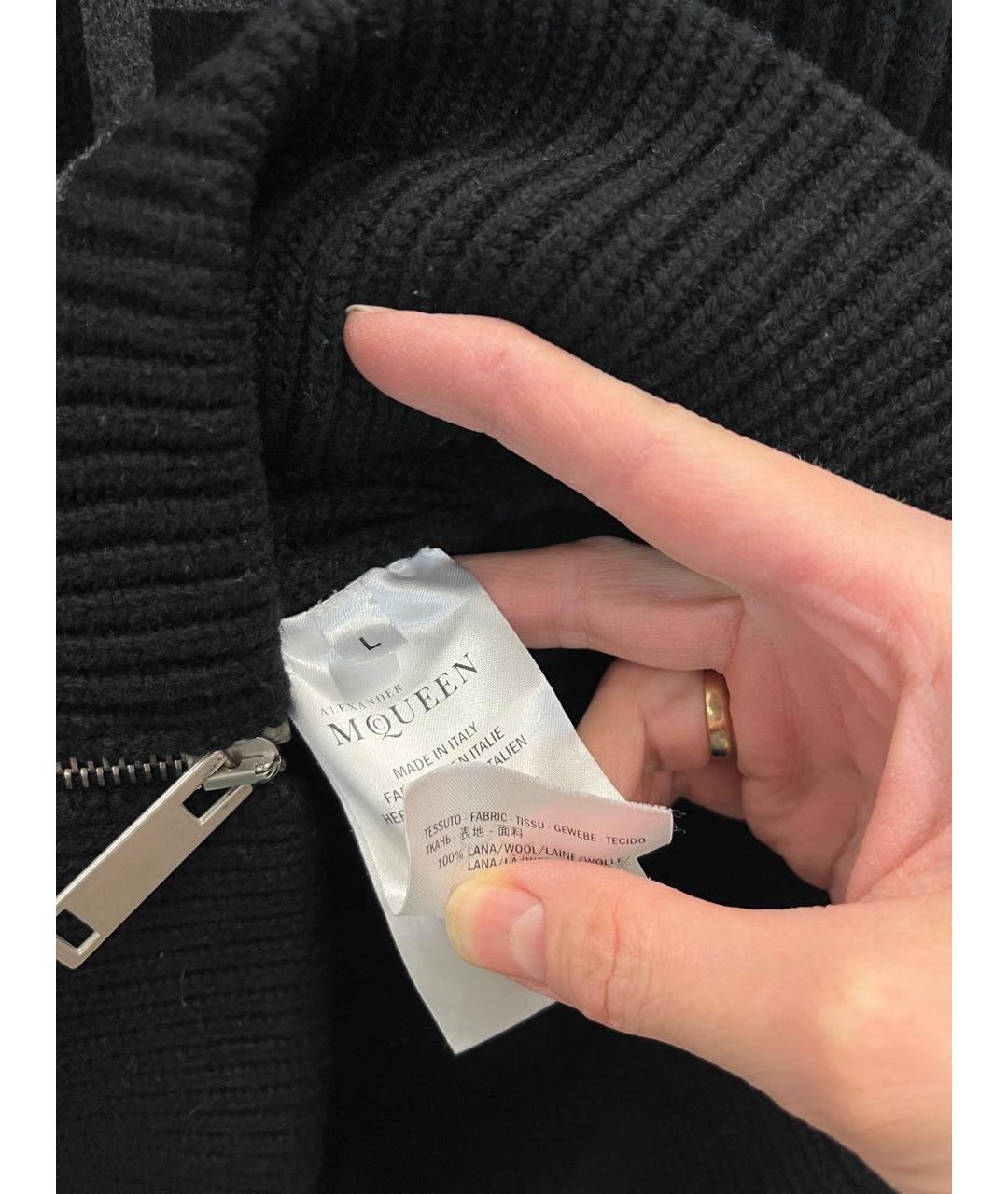 ALEXANDER MCQUEEN Черный шерстяной кардиган, фото 7