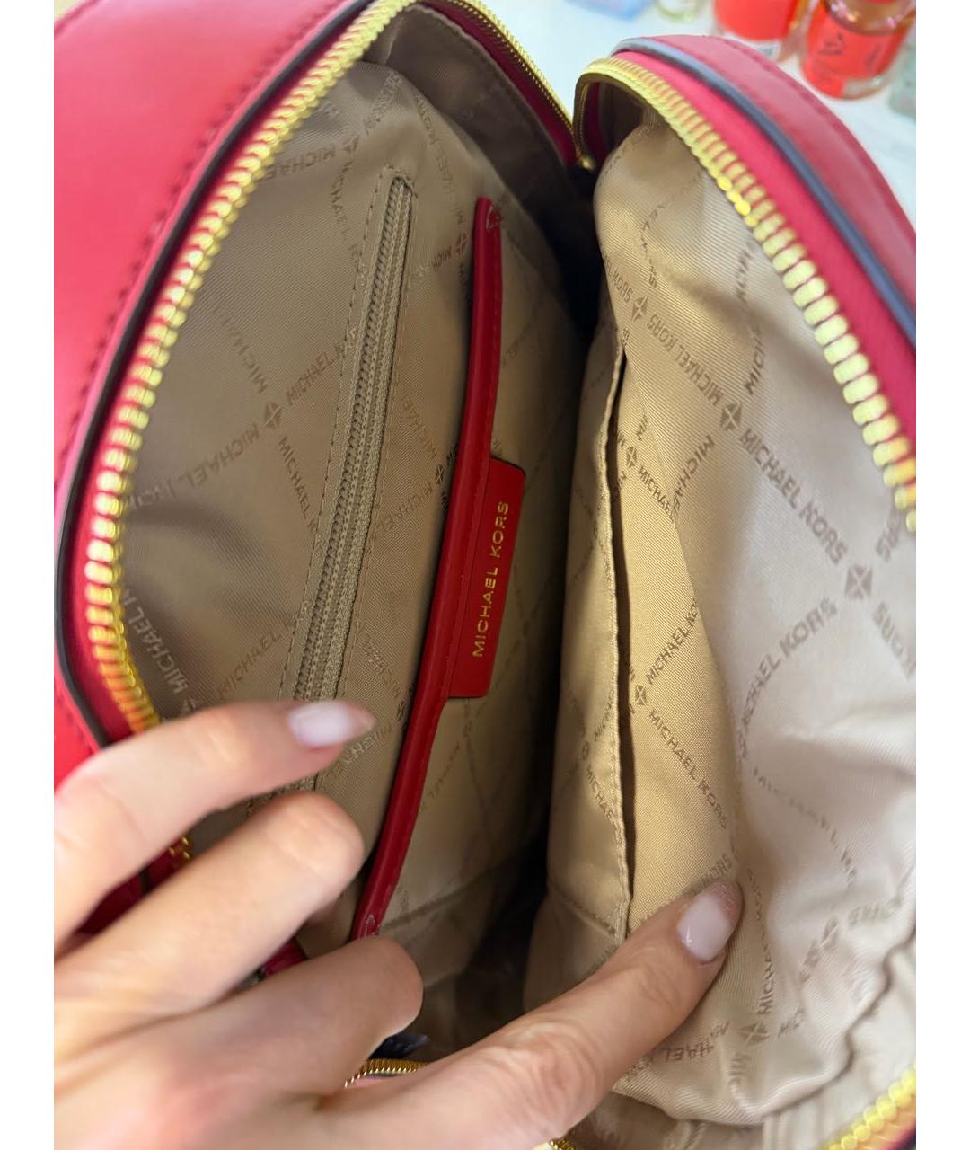 MICHAEL KORS Красный кожаный рюкзак, фото 4