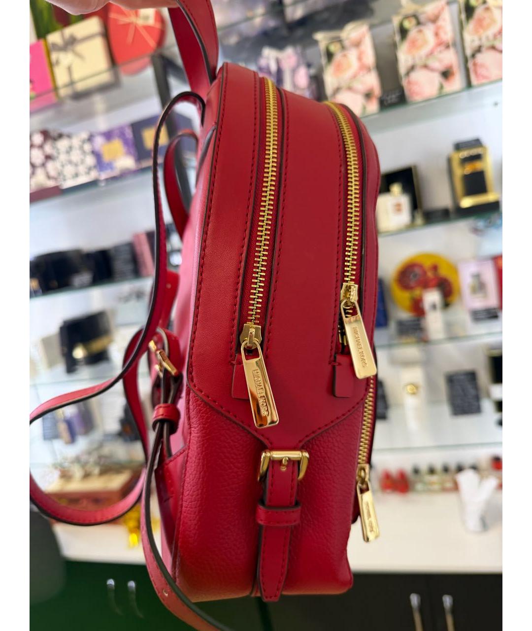 MICHAEL KORS Красный кожаный рюкзак, фото 3