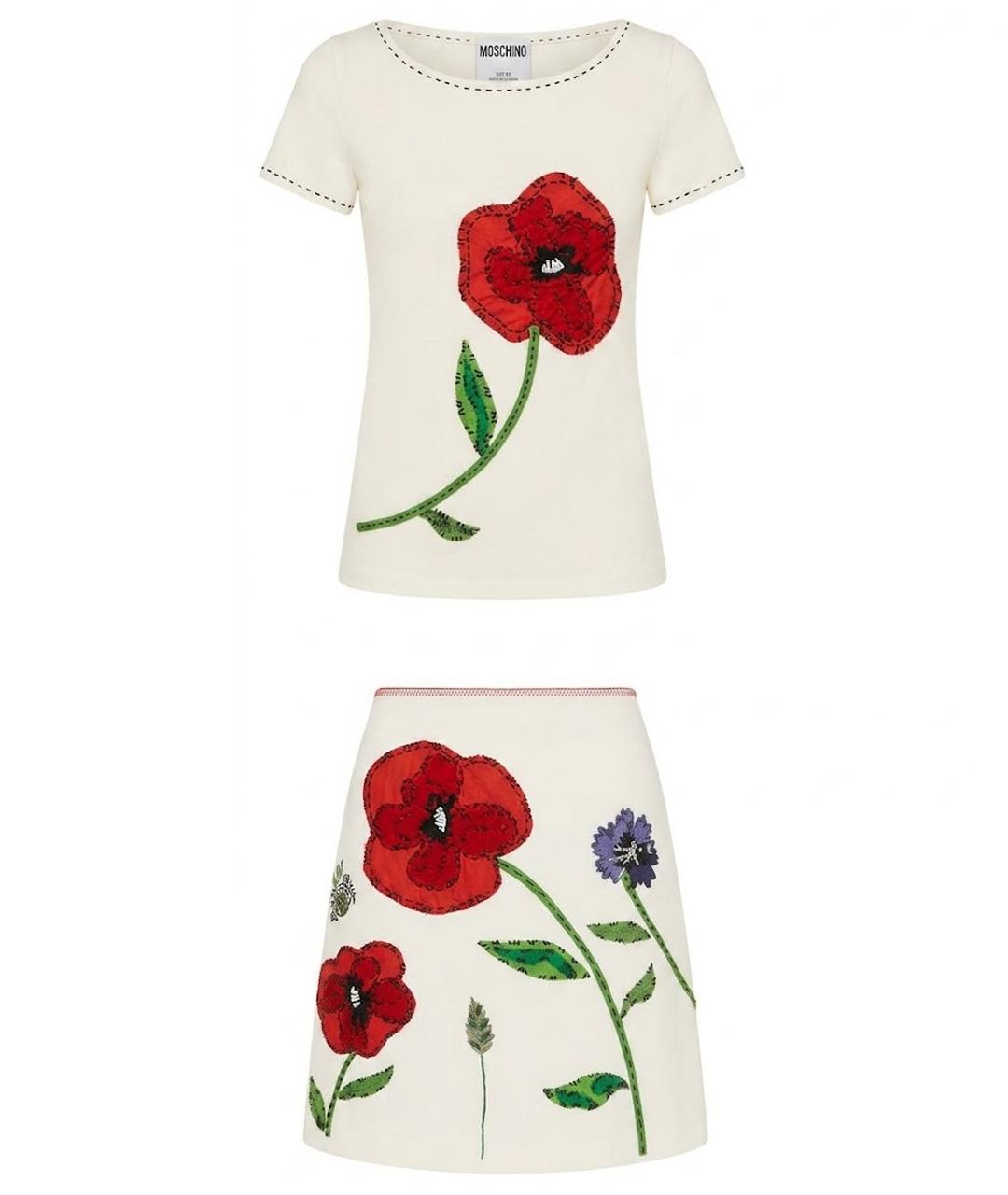 MOSCHINO Белый хлопковый костюм с юбками, фото 1