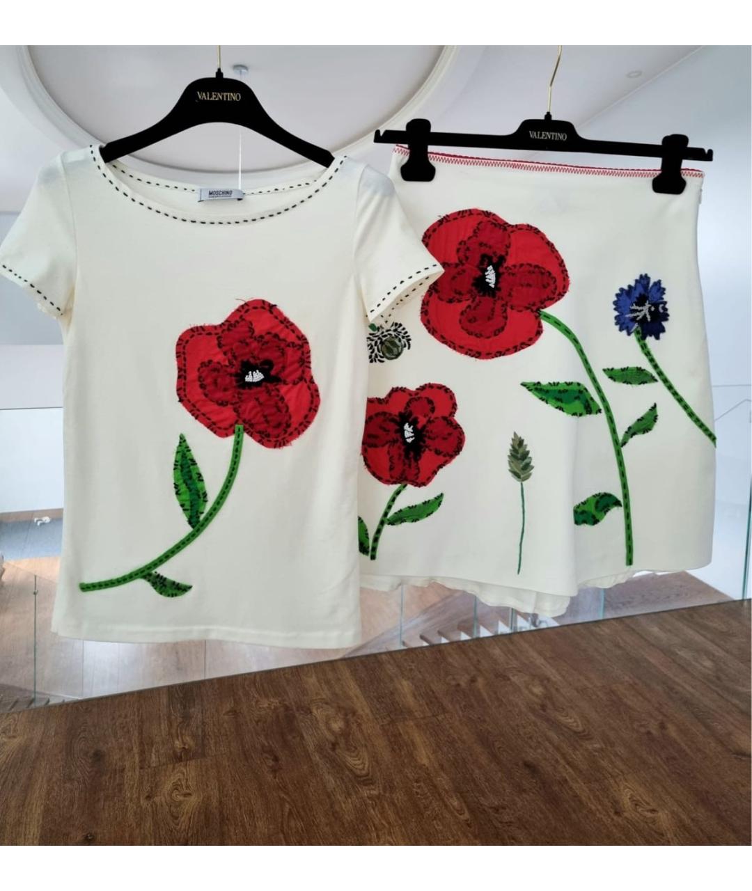 MOSCHINO Белый хлопковый костюм с юбками, фото 9