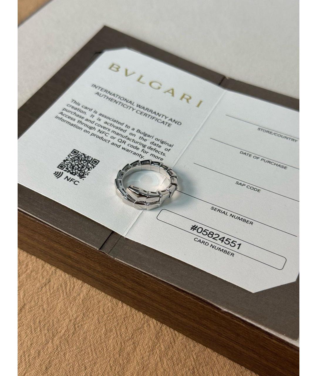 BVLGARI Серебряное кольцо из белого золота, фото 9