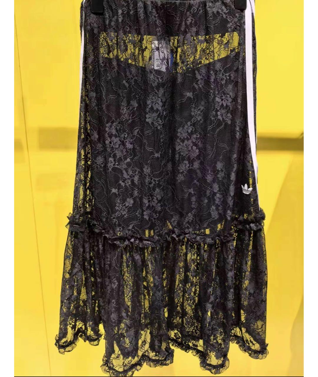 ADIDAS Черная кружевная юбка миди, фото 5