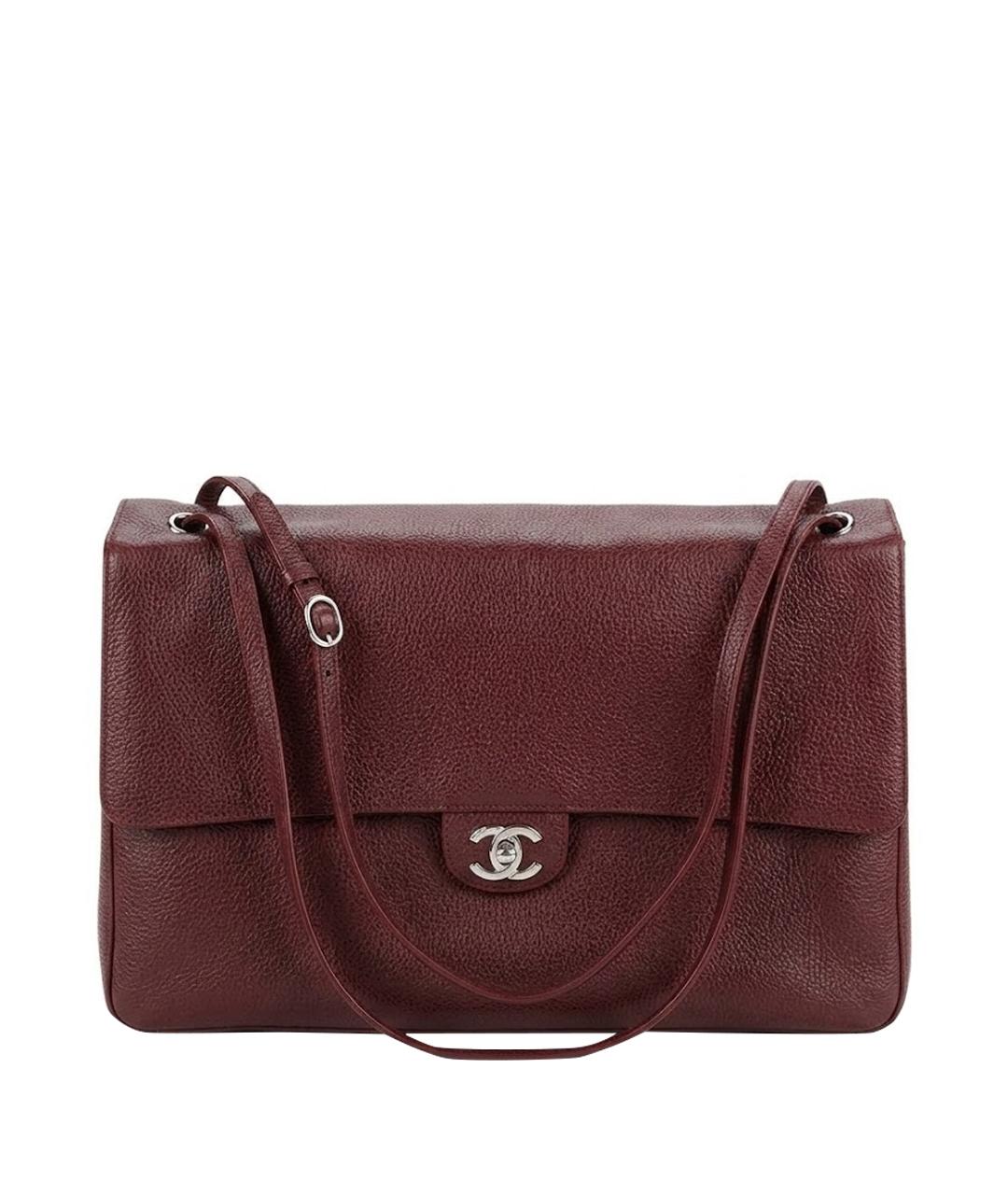 CHANEL Бордовая кожаная сумка через плечо, фото 1