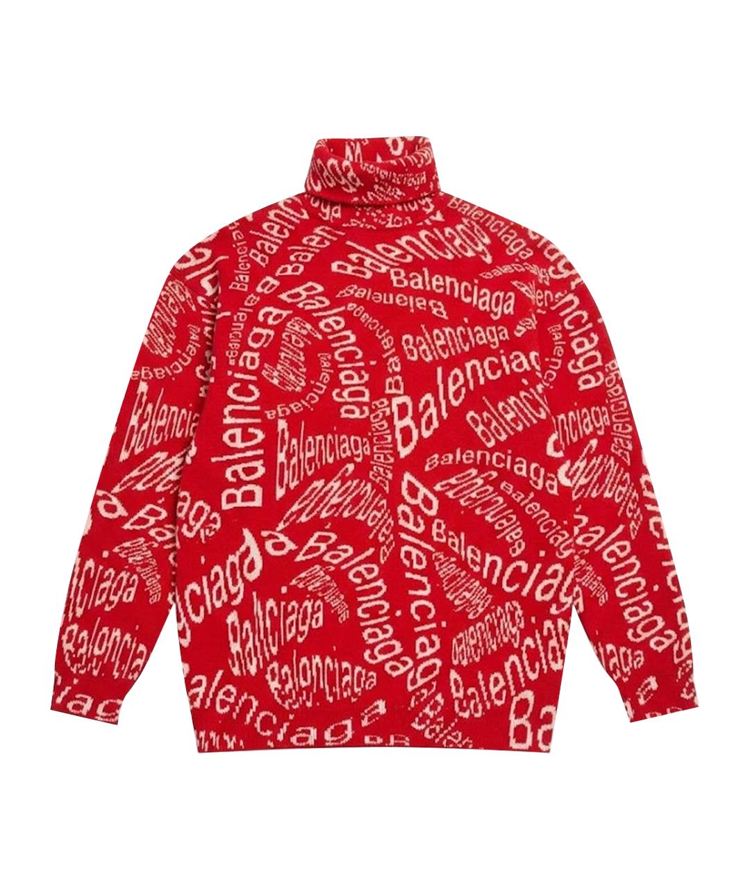 BALENCIAGA Красный шерстяной джемпер / свитер, фото 1