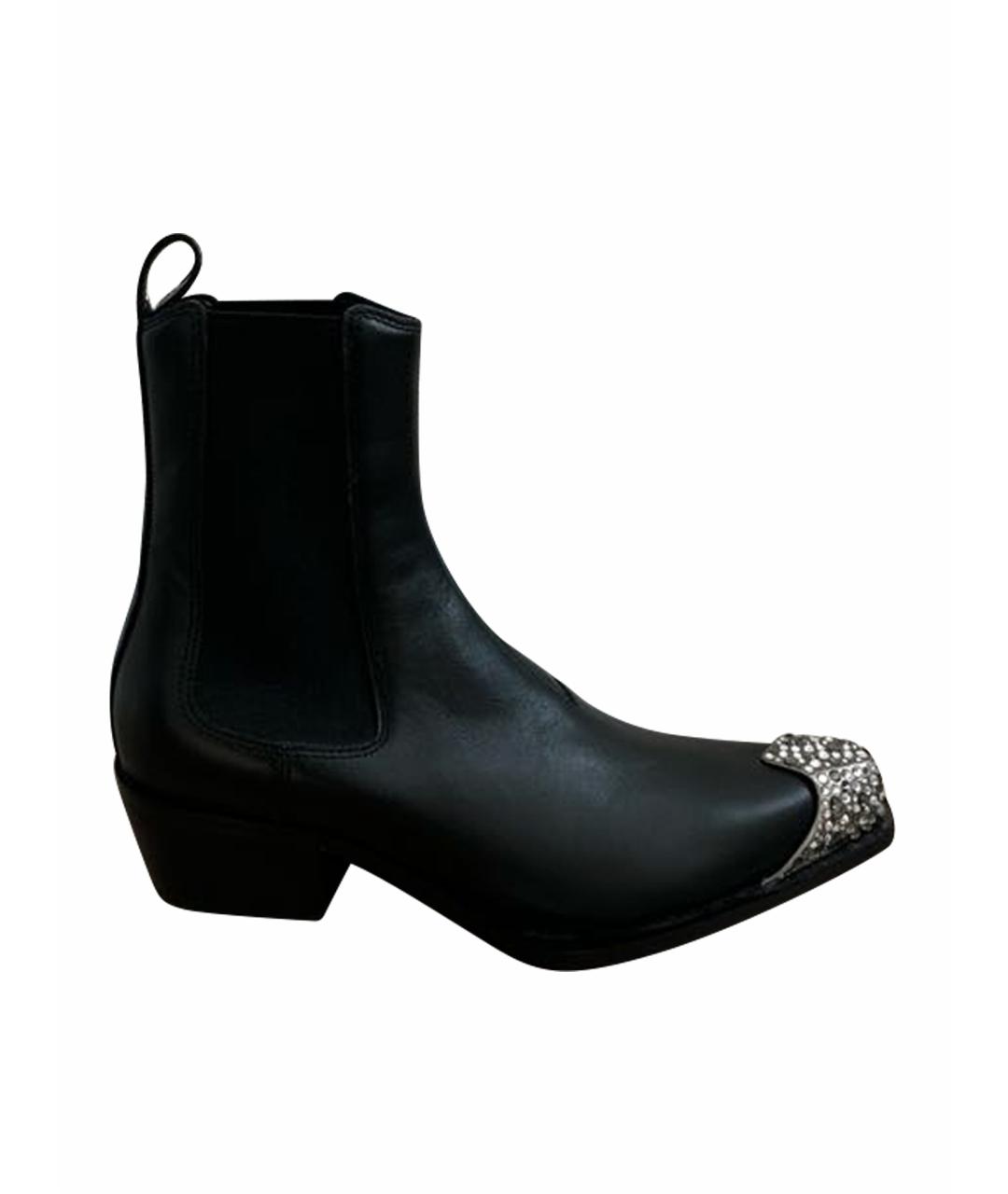 DIESEL Черные кожаные ботинки, фото 1