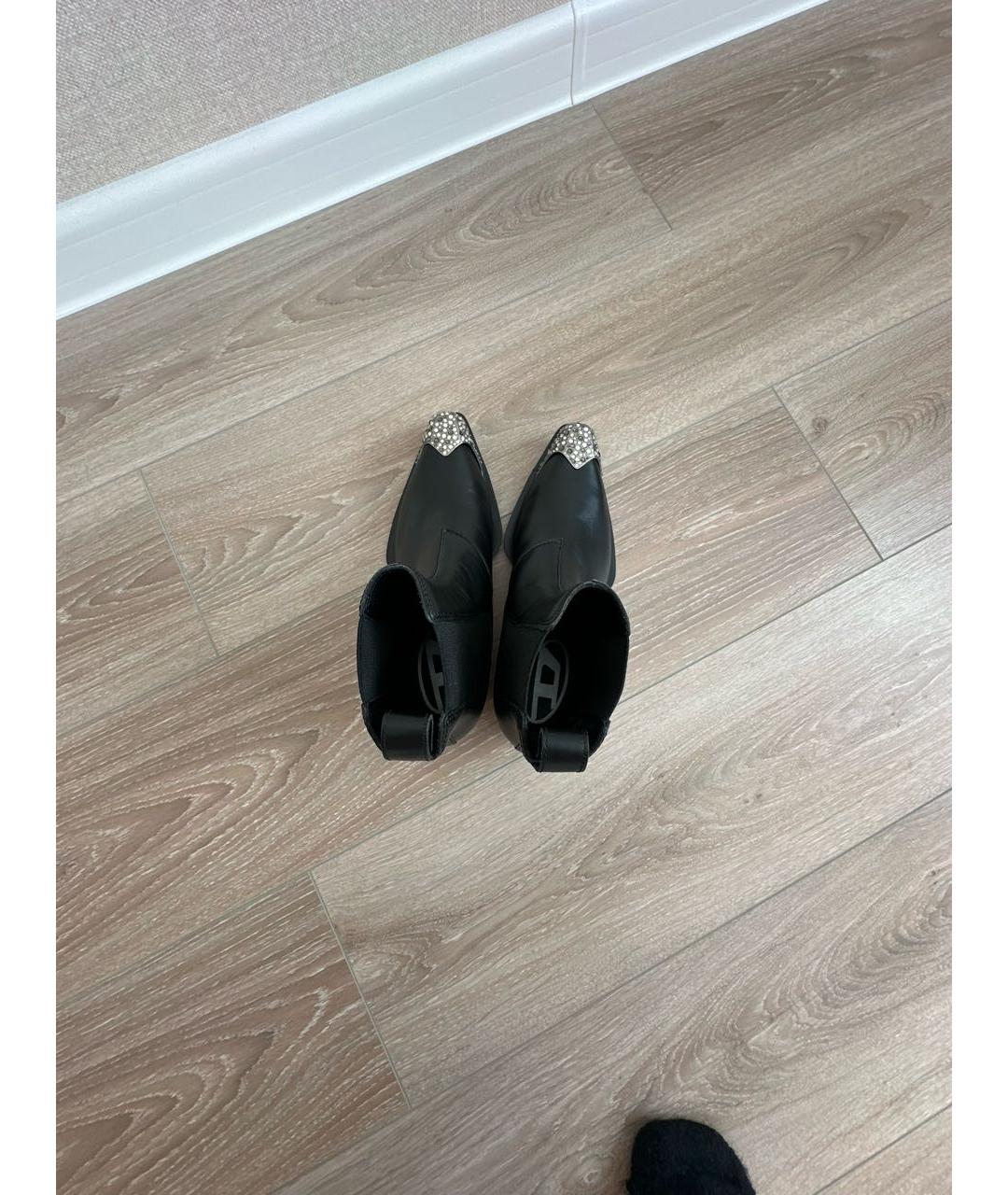 DIESEL Черные кожаные ботинки, фото 3