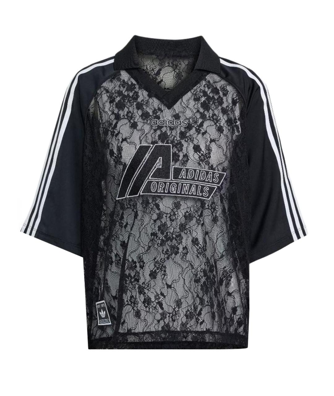 ADIDAS Черная кружевная футболка, фото 1