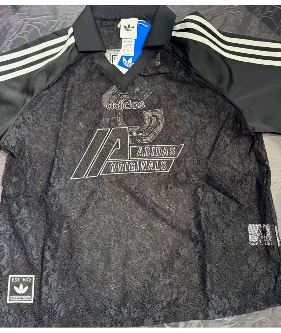 ADIDAS Черная кружевная футболка, фото 5