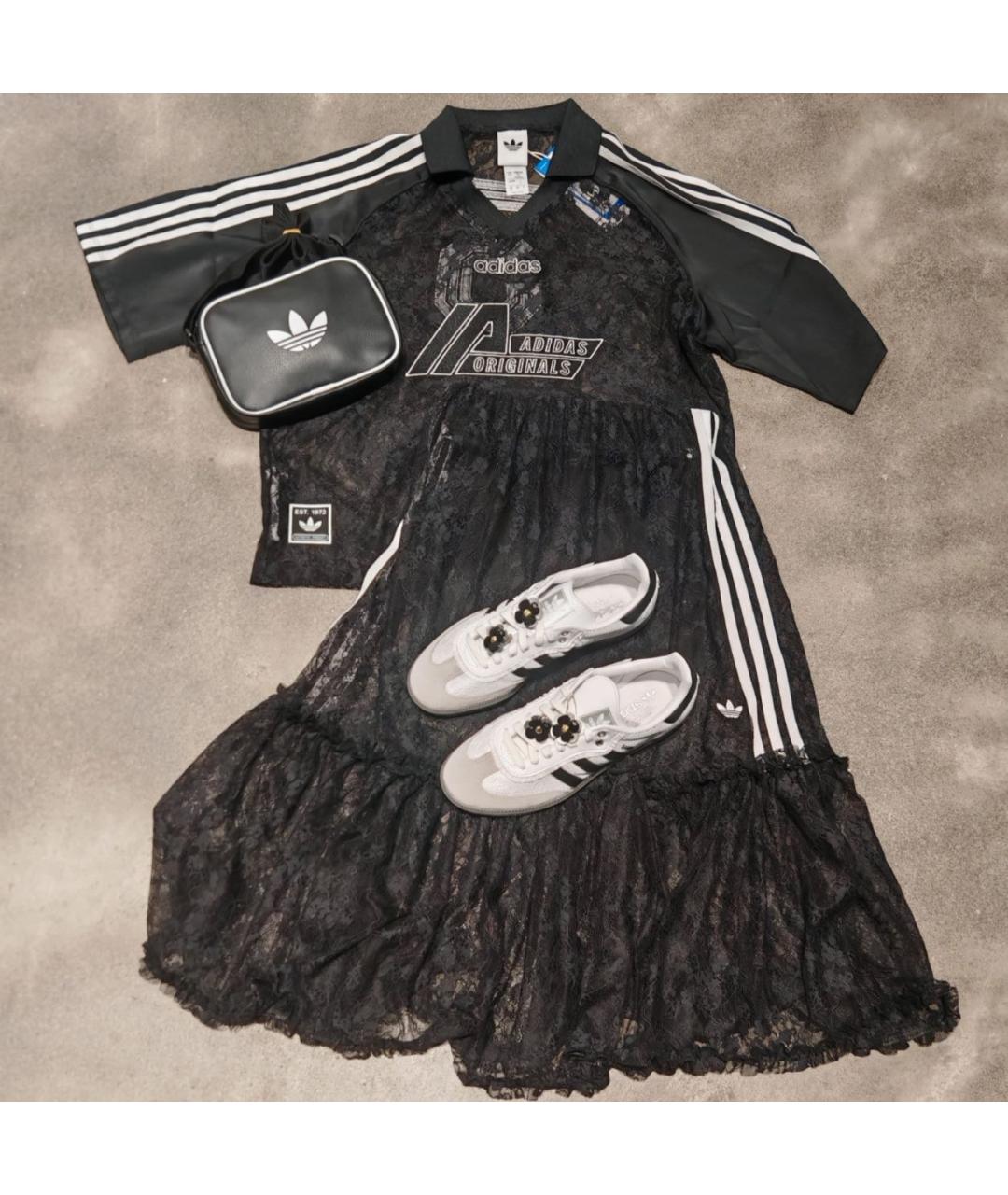 ADIDAS Черная кружевная футболка, фото 8