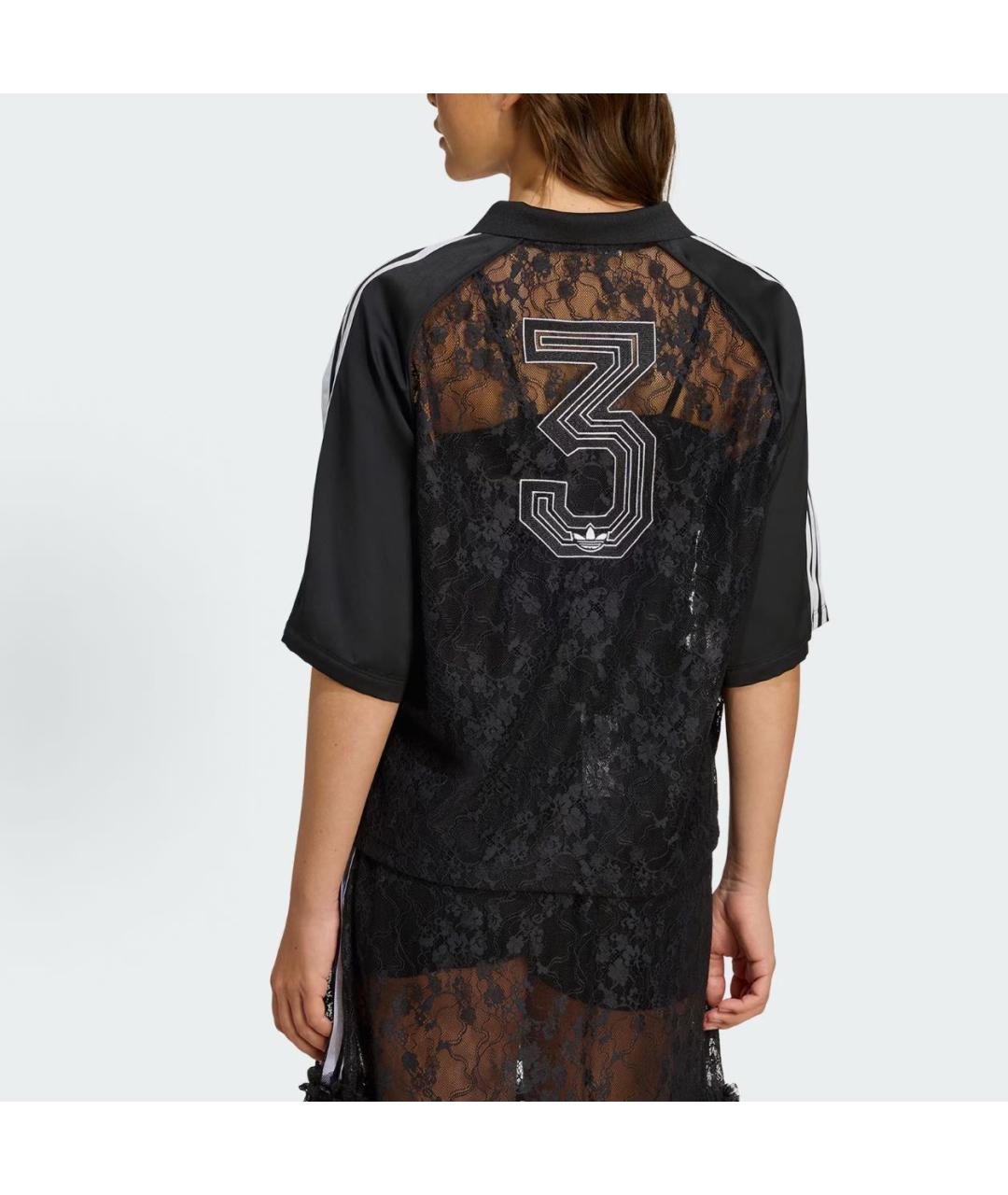 ADIDAS Черная кружевная футболка, фото 4