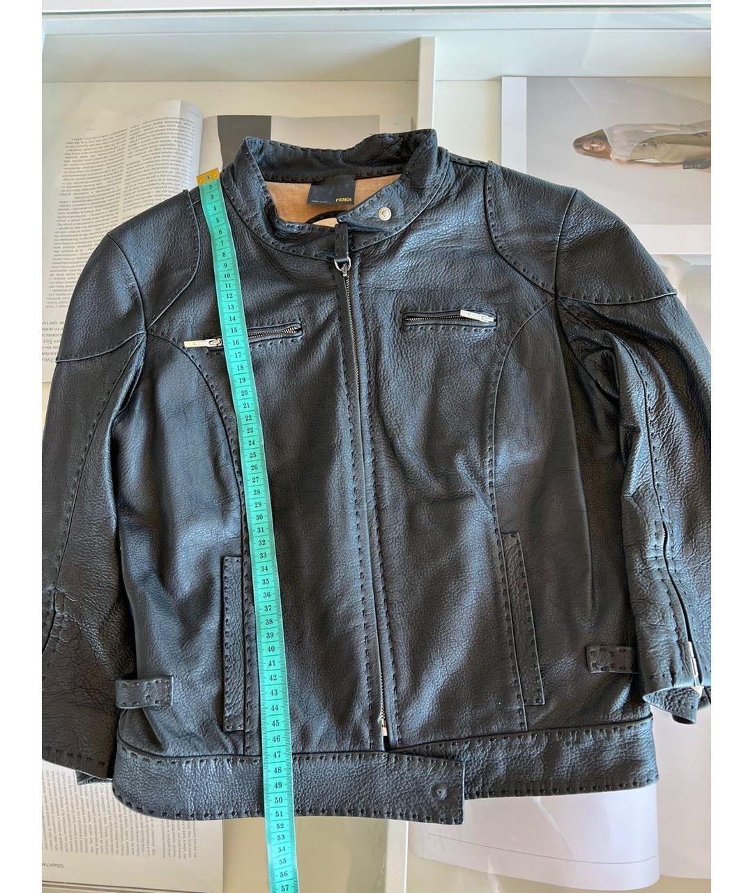 FENDI Черная кожаная куртка, фото 6