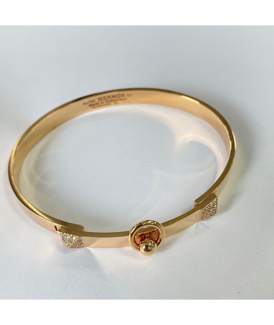 HERMES Золотой браслет из розового золота, фото 4