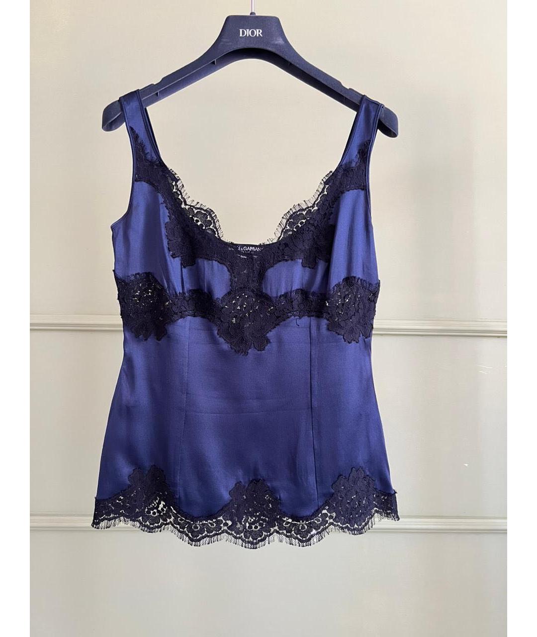 DOLCE&GABBANA Темно-синяя майка, фото 9